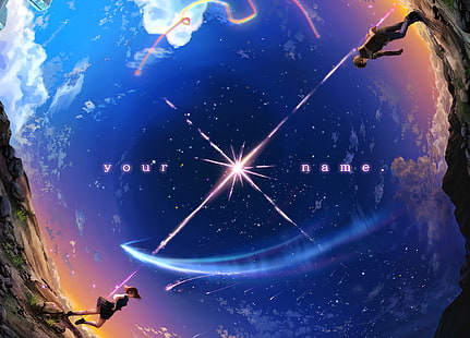 Your Name poster, Anime, Your Name., Kimi No Na Wa., Mitsuha Miyamizu, Taki Tachibana, HD wallpaper HD wallpaper