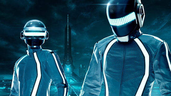 herrgrå och vit kostym, filmer, Tron: Legacy, Daft Punk, HD tapet HD wallpaper