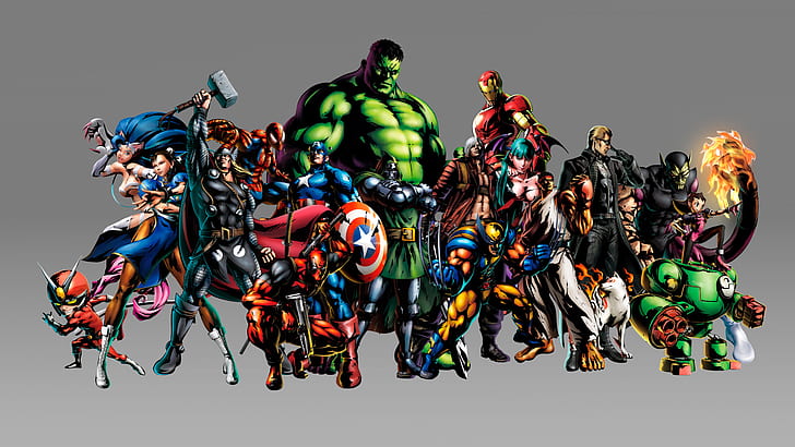 Cartoons, Marvel, Charaktere, Kämpfer, Einfacher Hintergrund, Marvel-Charakter-Illustration, Cartoons, Marvel, Charaktere, Kämpfer, Einfacher Hintergrund, HD-Hintergrundbild