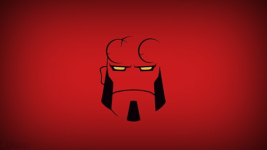 Marvel Hellboy обои, минимализм, простой фон, супергерой, комиксы, Хеллбой, герой, Dark Horse, Blo0p, HD обои HD wallpaper