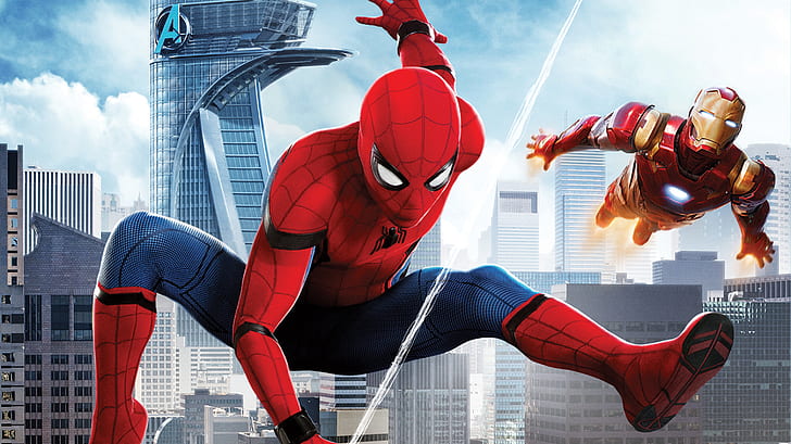 spiderman, iron man, hd, 4k, super-héros, Fond d'écran HD