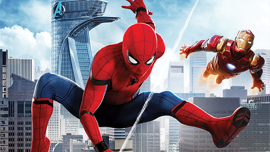 spiderman, iron man, hd, 4k, superheroes, HD wallpaper HD wallpaper