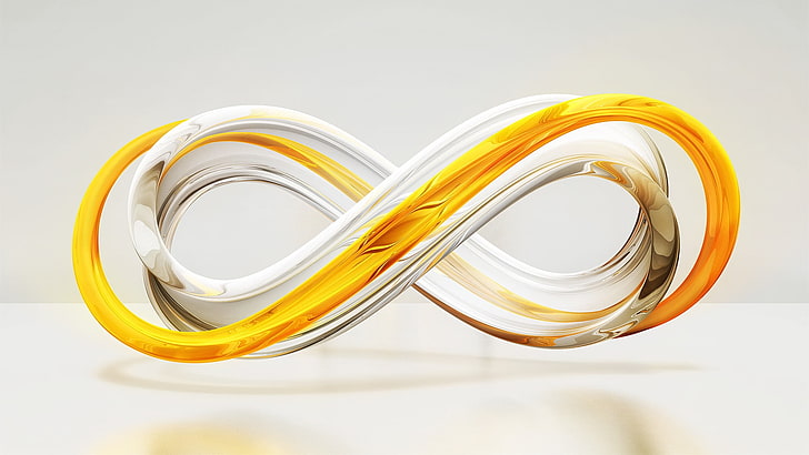 infinity logo illustration, digital art, shapes, render, simple background, Mobius strip, HD wallpaper