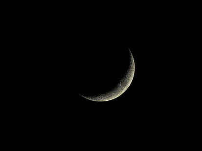 krater, halvmåne, mörk, luna, måne, rymd, HD tapet HD wallpaper