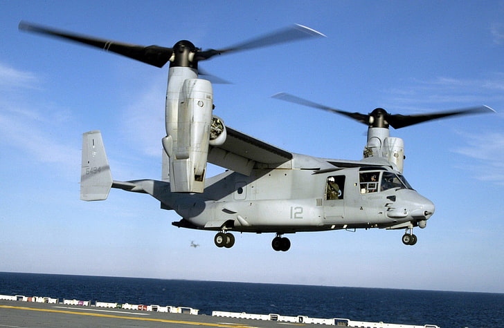 US Marine Corps V22 Osprey Helicopter ..., elicottero da trasporto grigio, esercito, tocco, marine, vespe, falco pescatore, corpo, elicottero, esercitazioni, sbarchi, Sfondo HD