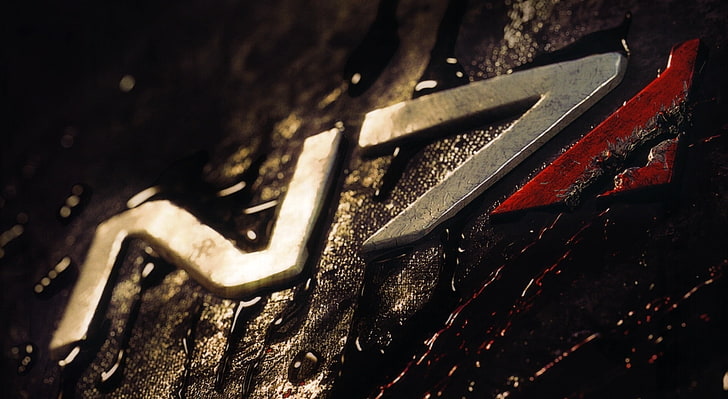 Mass Effect 3 N7, silbernes N7-Emblem, Spiele, Mass Effect, Masse, Effekt, HD-Hintergrundbild