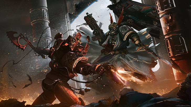 Warhammer 40 000, combats, Chaos Space Marine, Fond d'écran HD