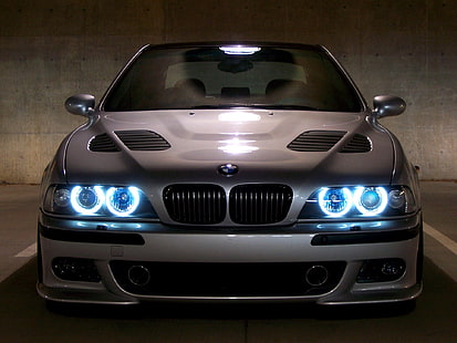 BMW E39 M5 ojos de ángel azul, BMW, azul, ángel, ojos, Fondo de pantalla HD HD wallpaper