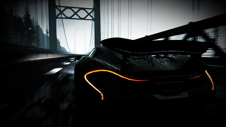 검은 차, McLaren P1, 프로젝트 차, HD 배경 화면