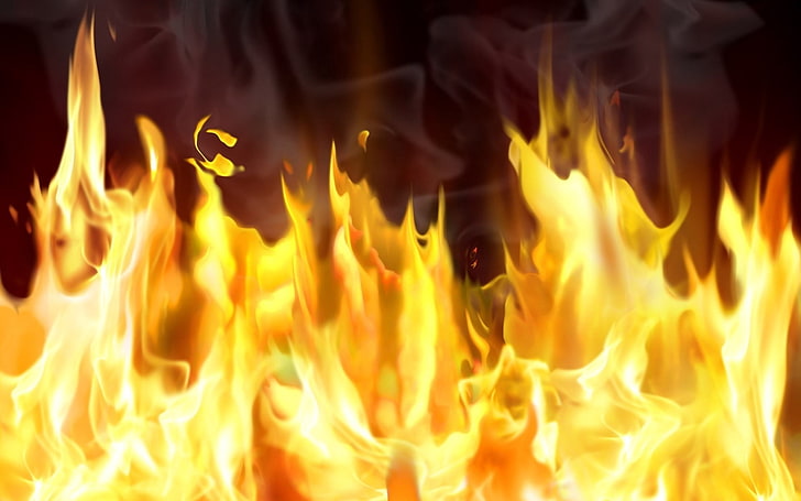 fire illustration, fire, flame, background, lines, bright, HD wallpaper