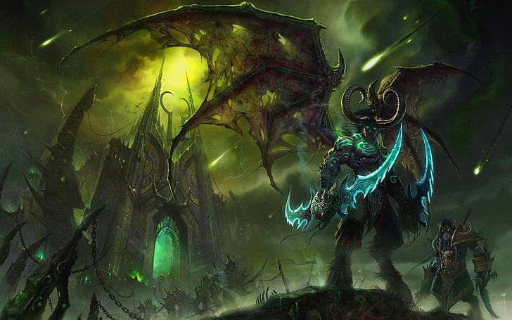 Illidan Stormrage, Lord of Outland, Black Temple, World of Warcraft, Art, Demon, Shadowmoon Valley, Stormrage, Illidan, Wow, Fondo de pantalla HD