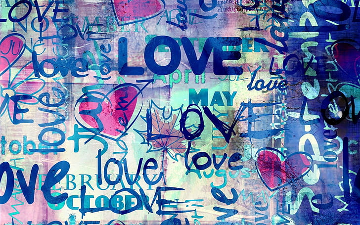 Amo i graffiti, ama il testo, Amore, graffiti, maggio, Sfondo HD
