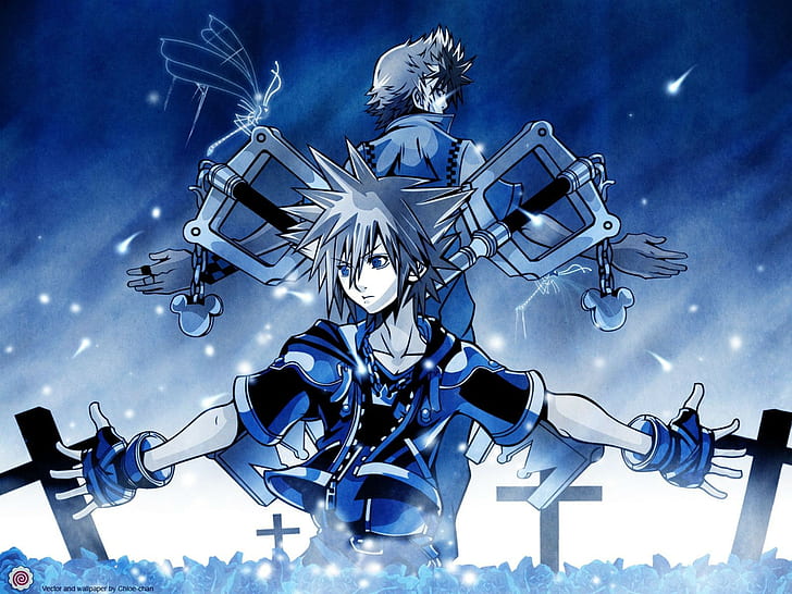 Kingdom Hearts, Roxas (Kingdom Hearts), Sora (Kingdom Hearts), Fondo de pantalla HD