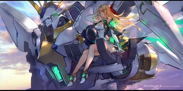 Anime, Anime Girls, Xenoblade, Xenoblade Chronicles 2, Roboter, lange Haare, blond, HD-Hintergrundbild HD wallpaper