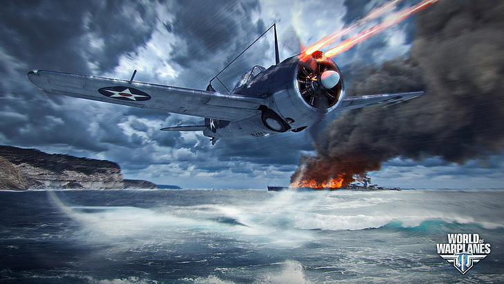 Schwarz-Weiß-Angelrute, World of Warplanes, Kampfflugzeuge, Flugzeug, Wargaming, Videospiele, HD-Hintergrundbild