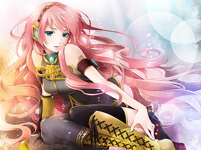 ルカ巡音HD、ピンクの髪の女性アニメキャラクター、コミック、ルカ、巡音、 HDデスクトップの壁紙 HD wallpaper