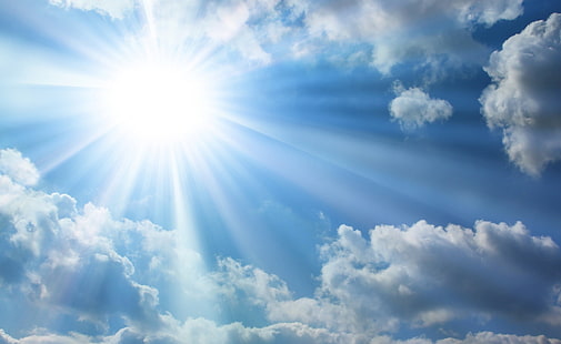 ดวงอาทิตย์และเมฆสีขาวบนท้องฟ้าท้องฟ้ามีเมฆสีขาวธรรมชาติดวงอาทิตย์และท้องฟ้าสีขาวเมฆ, วอลล์เปเปอร์ HD HD wallpaper