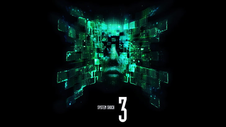 grün 3 digital wallpaper, system shock, system shock 2, shodan, system shock 3, cyberpunk, HD-Hintergrundbild