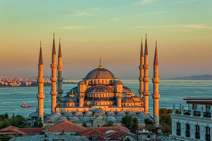 Мечеть, Мечеть Султана Ахмеда, Архитектура, Здание, Купол, Стамбул, Мечеть, Турция, HD обои