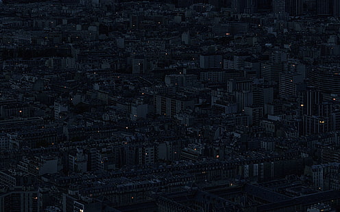 夜、都市、暗い、最小限、イラスト、アート、 HDデスクトップの壁紙 HD wallpaper