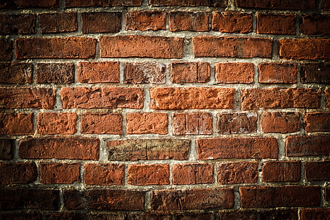 brązowy mur z cegły, ściana, cegły, architektura, pomarańczowy, budynek, tekstura, wzór, Tapety HD HD wallpaper