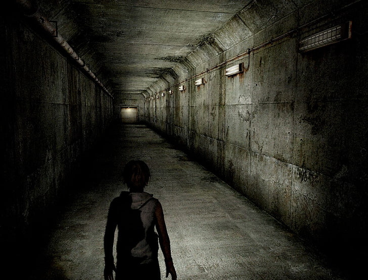 person in gray tunnel, video games, Silent Hill, HD wallpaper