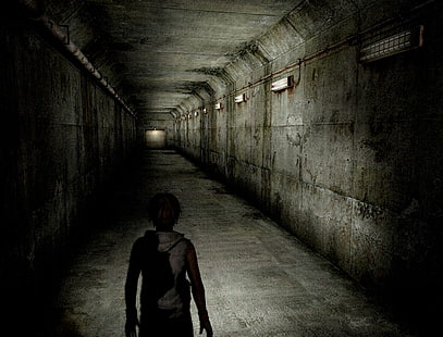 persona en túnel gris, videojuegos, Silent Hill, Fondo de pantalla HD HD wallpaper
