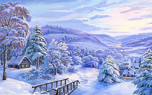Ladda ner bakgrundsbild, landskap, vinter 98736, HD tapet HD wallpaper