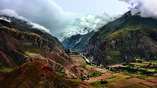 Machu Picchu, Peru, urubamba, urubamba, Urubamba, Machu Picchu, Peru, valle, vadi, rio, nehir, and dağları, dağ, doğa, asya, manzara, açık havada, doğal, inca, HD masaüstü duvar kağıdı HD wallpaper
