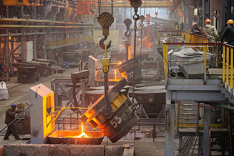 Industrie, Maschinen, Gießerei, geschmolzene Metalle, HD-Hintergrundbild HD wallpaper