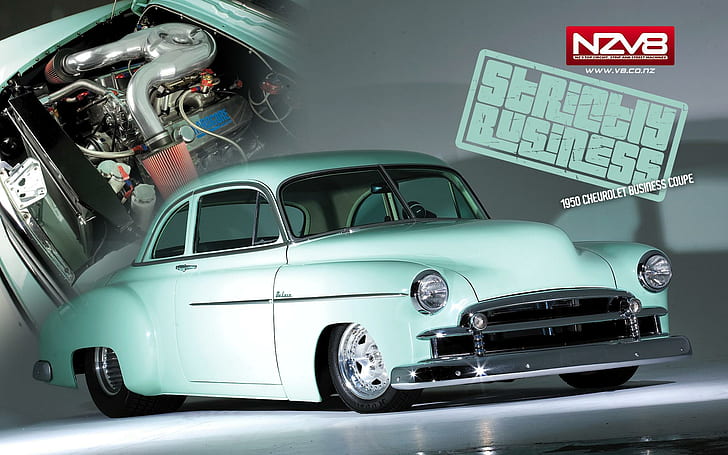 1950 Chevrolet Business Coupe Pro Street, mobil klasik putih, 1950 chevy cupe, chevrolet, muscle car, chevy, hot rod, kinerja tinggi, pro street, mobil klasik, Wallpaper HD