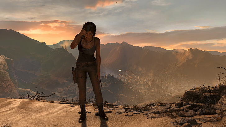 Ilustración del personaje del juego femenino, Rise of Tomb Raider, Lara Croft, Fondo de pantalla HD