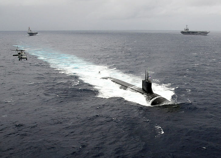 U-båt, ubåt, militär, helikoptrar, fordon, HD tapet