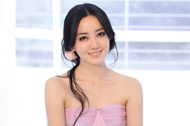 Skådespelerskor, Hú Yǐng Yí, asiatisk, kinesisk, flicka, leende, kvinna, HD tapet
