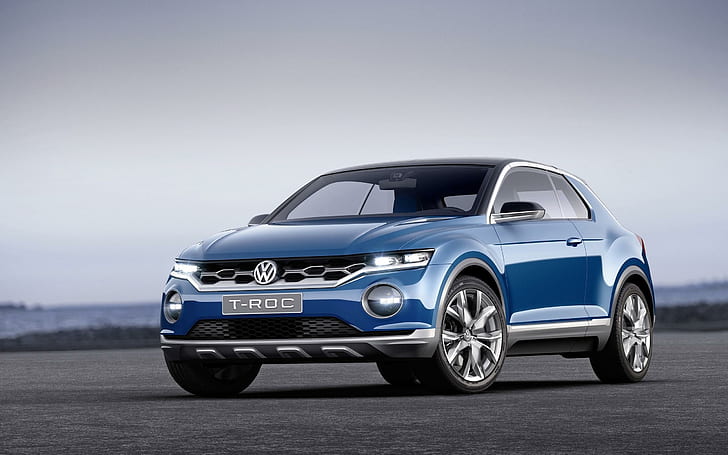 2014 Volkswagen T ROC Concept, volkswagen blue t-roc, concept, volkswagen, 2014, bilar, HD tapet