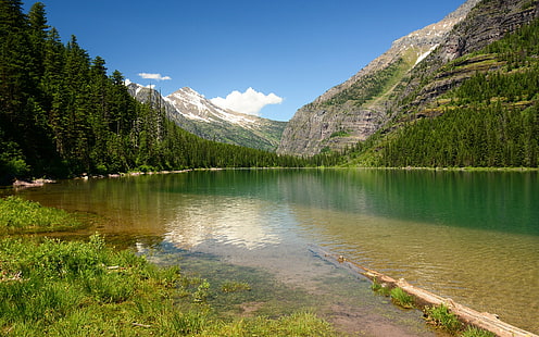 Danau Longsor, Taman Nasional Gletser, Montana, pegunungan, Longsor, Danau, Gletser, Nasional, Taman, Montana, Pegunungan, Wallpaper HD HD wallpaper