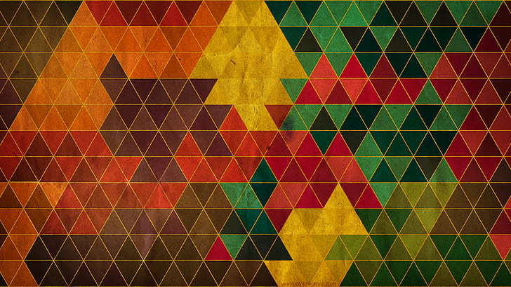 Triangle Pattern Colorful Paper HD, red green and yellow triangle pattern, digital/artwork, colorful, pattern, paper, triangle, HD wallpaper