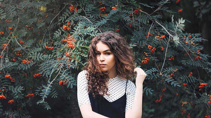 Nature, Girls, female, beautiful, bright, beauty, fashion, flowers, girl, model, outdoors, photoshoot, season, green, 5k, 4k, full hd, fhd, makeup, skin, red, portrait, style, hair, young, nature, eyes, people, lady, face, color, colorful, lips, summerwoman, wild, HD wallpaper