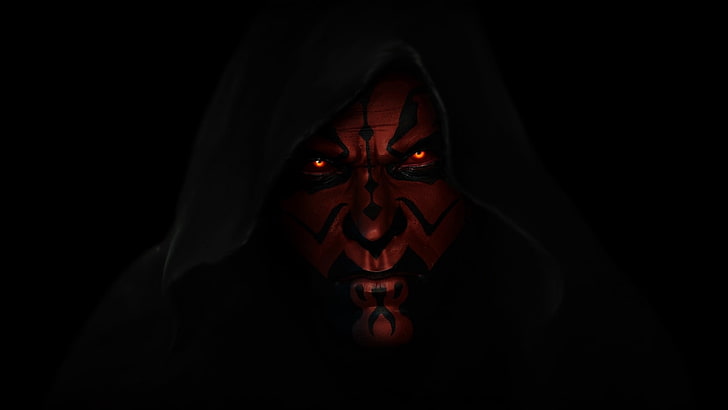 Person mit Kapuze Wallpaper, Star Wars, Darth Maul, Ein Sith Lord, Dunkler Lord der Sith, HD-Hintergrundbild