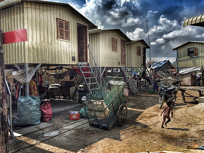 azja, kambodża, człowiek, misja, phnom penh, ubóstwo, slumsy, Tapety HD HD wallpaper