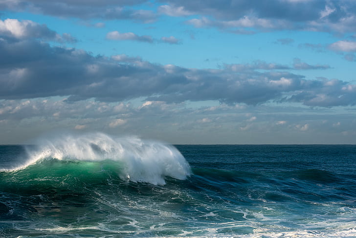 موجات ، غيوم ، المحيط الهادئ، خلفية HD