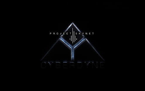 터미네이터 블랙 로고 Cyberdyne Skynet HD, 프로젝트 스카이 넷 로고, 블랙, 영화, 로고, 터미네이터, 스카이 넷, 사이버 다인, HD 배경 화면 HD wallpaper