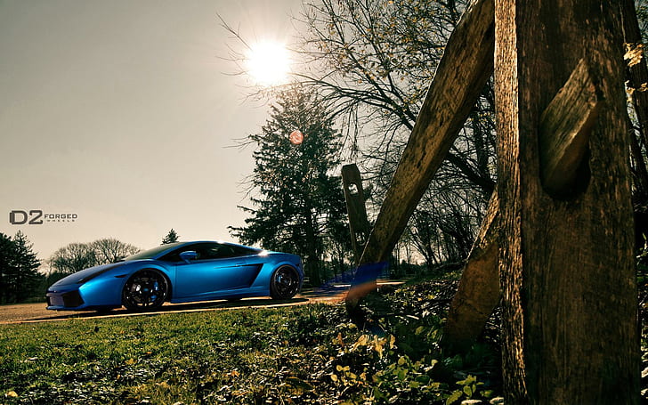 Lamborghini Gallardo D2Forged VS6 Wheels 4, blue sports car, lamborghini, gallardo, wheels, d2forged, cars, HD wallpaper