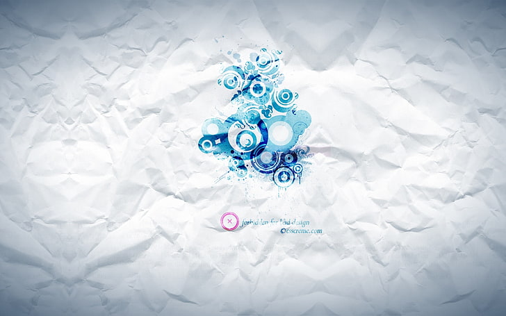 blue geometrical illustration, paper, crumpled, drawing, HD wallpaper