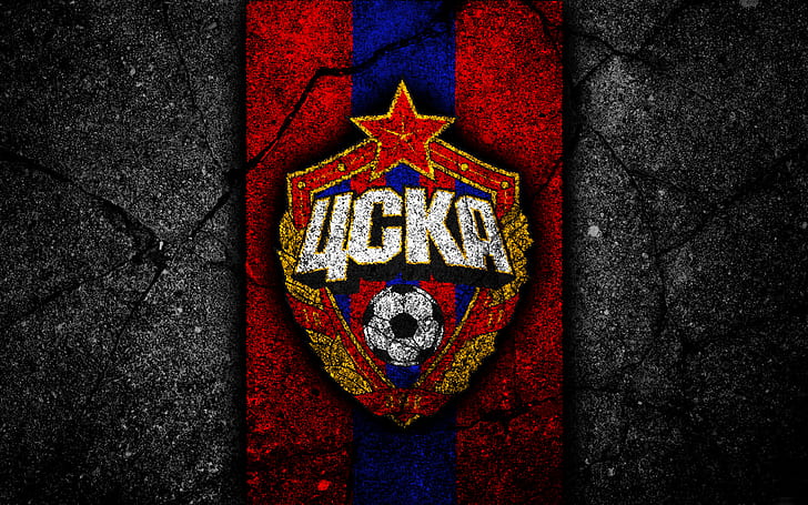 Piłka nożna, PFC CSKA Moscow, godło, logo, Tapety HD