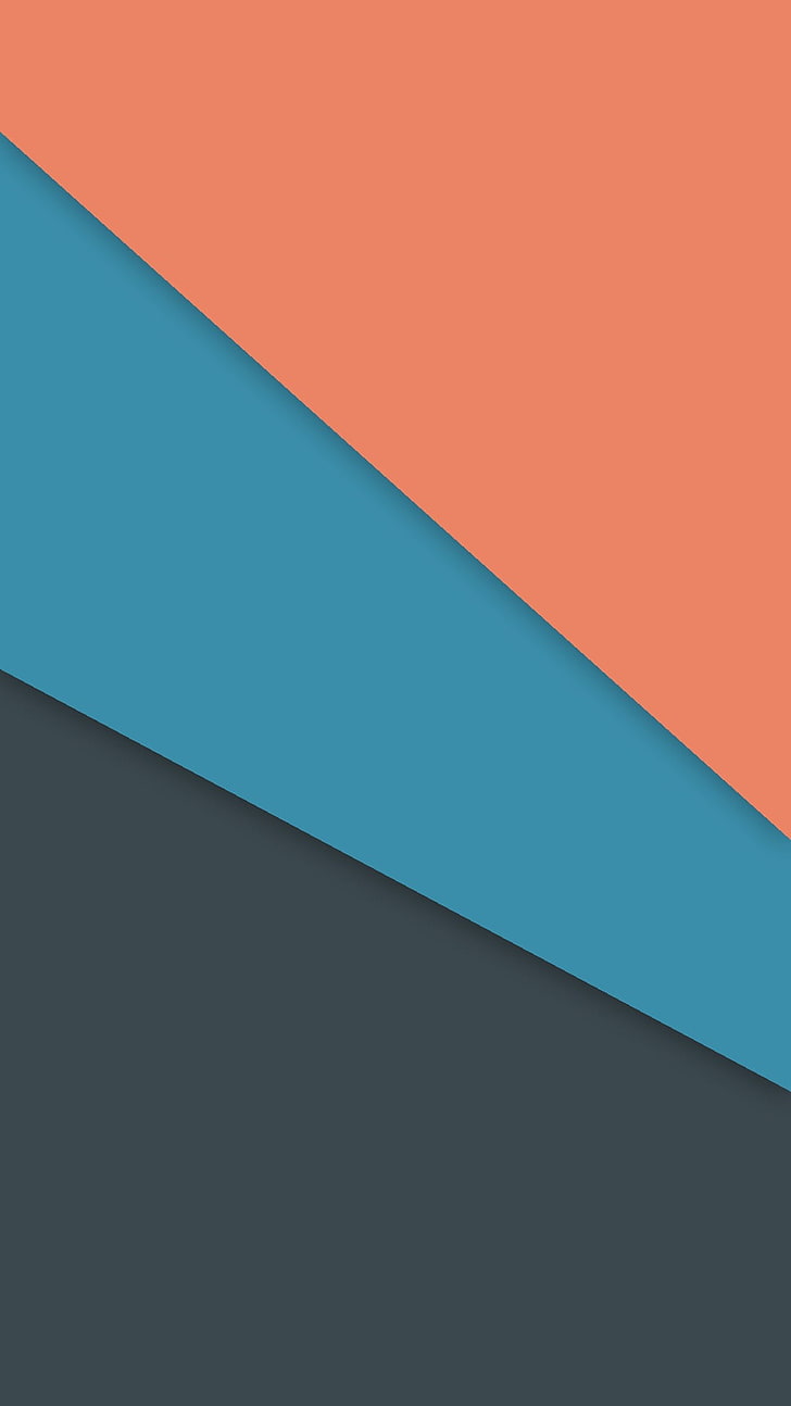 papel pintado a rayas naranja, azul y negro, estilo material, Android L, arte digital, patrón, minimalismo, Fondo de pantalla HD, fondo de pantalla de teléfono