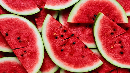skivad vattenmelonparti, vattenmeloner, frukt, HD tapet HD wallpaper