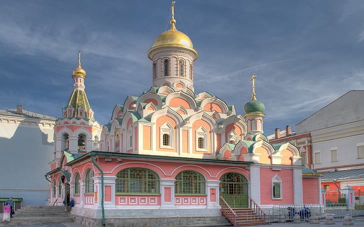 Istana Grand Kremlin, Menara Peringatan dan Katedral Malaikat Agung, Moscowthe Kazan Cathedral, Moscow, Wallpaper HD