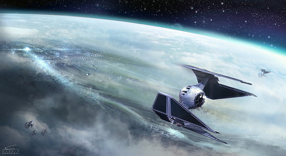 TIE Interceptor, อวกาศ, Star Wars, วอลล์เปเปอร์ HD HD wallpaper