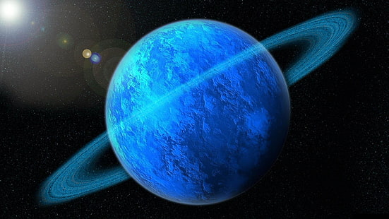 пръстен, уран, планета, синя планета, HD тапет HD wallpaper